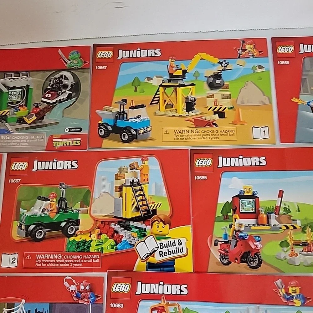 LEGO Junior TMNT 10669, 10667, 10665, 10671, 10685, 10683 Lego Manual Lot
